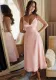 Women Spring French V Neck Sexy Backless Solid Dress