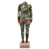 Women Print Top and Pant Two-piece Set