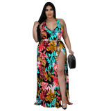Plus Size Women summer suspender Jumpsuit plus chiffon jacket