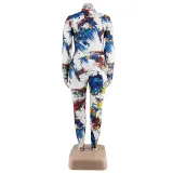 Women Print Top and Pant Two-piece Set