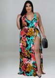Plus Size Women summer suspender Jumpsuit plus chiffon jacket