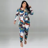 Women Print Top and Pant Two-piece Set