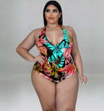 Plus Size Women summer suspender Jumpsuit plus chiffon jacket