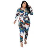Women Print Top and Pant Two-piece Set