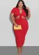 Women Summer Casual Lace Up Crop Top and Skirt Two-piece Set