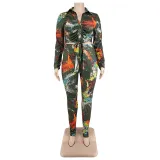 Women Print Top and Pant Two-piece Set