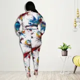 Women Print Top and Pant Two-piece Set