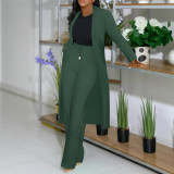 Women Ribbed Top and Wide Leg Pants Two-piece Set