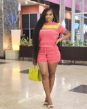 Women's Sweater Fashion Casual Shorts Two Piece Set