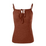 Summer Women's Sexy Cross Halter Neck Tight Fitting Ribbed Vest