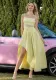 Women summer sexy mesh patchwork suspender ruffle dress