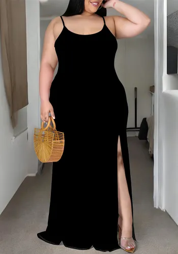 Plus size women solid bodycon strap dress