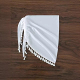 Women solid irregular beach cover dress shawl sexy bikini cover fringe skirt
