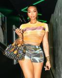 Women sexy printed Top shorts two-piece set