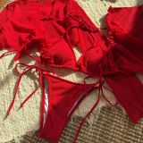 Women Solid sexy summer beach Swimwear Set