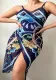 Women Bohemian Beach Holidays graffiti print Strap Beach Dress
