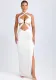 Women summer sexy backless hollow pleats Halter Neck cross laces Bodycon Dress