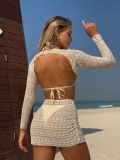 Women sexy solid cover-up beach bikini Swimwear set