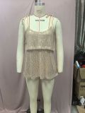 Women Spring Sexy Sequin V-Neck Suspender Top
