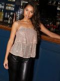 Women Spring Sexy Sequin V-Neck Suspender Top