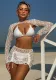 Women solid mesh beach sexy bikini Swimwear set
