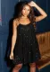 Women Sequin Sleeveless Suspender Party Cascading Ruffles Dress