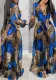 Women sexy v-neck printed long-sleeved dress
