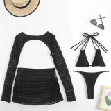 Women sexy solid cover-up beach bikini Swimwear set