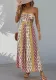 Summer Print Casual Tied Strapless Wide-Leg Jumpsuit