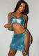 Summer Sequin Metal Ladies Sexy Fashion Strap Skirt Set