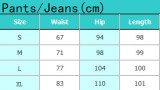 Women's High Waist Folded Hem Washed Straight Denim Trousers