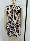 Women Sleeveless Tie Top and Shorts Two Piece Set