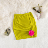 Women Sexy Hollow One-Shoulder One-Piece Swimwear Two Piece Set