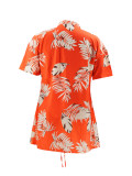 Women Spring Summer Printed Casual Holidays Top and Shorts Two Piece Set