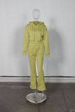 Women street casual hooded print hoodies pants Two Piece Set