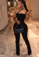 Women Backless Sexy Solid Sleeveless Slash Shoulder Jumpsuit