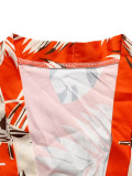 Women Spring Summer Printed Casual Holidays Top and Shorts Two Piece Set