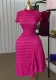 Women Summer Half High Neck Short Sleeve Dress