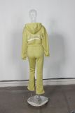 Women street casual hooded print hoodies pants Two Piece Set