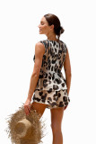Women Sleeveless Tie Top and Shorts Two Piece Set