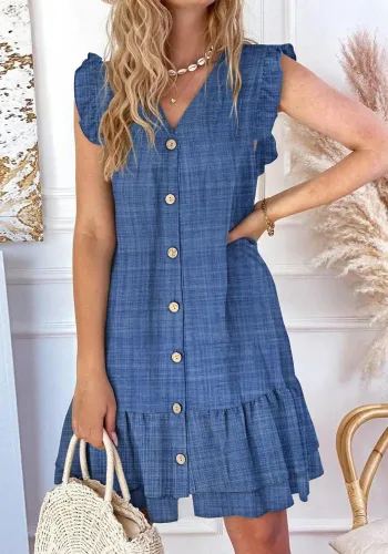 Women short-sleeved cow hole Mini Dress