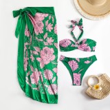 Women Sexy Bikini Printed Swimwear  Three-Piece