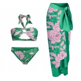 Women Sexy Bikini Printed Swimwear  Three-Piece