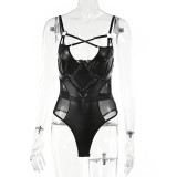 Women Pu-Leather Sexy Lingerie Set