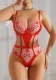 Women Bow Hollow Red Bra Lace Sexy Lingerie Set