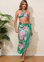 Women Sexy Bikini Printed Swimwear  Three-Piece