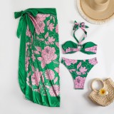 Women Sexy Bikini Printed Swimwear  Three-Piece