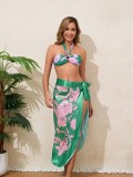 Women Sexy Bikini Printed Swimwear  Three-Piece