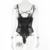 Women Pu-Leather Sexy Lingerie Set