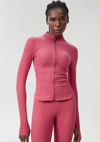 Women Zipper Yoga Sports Running Fitness Sports Top
